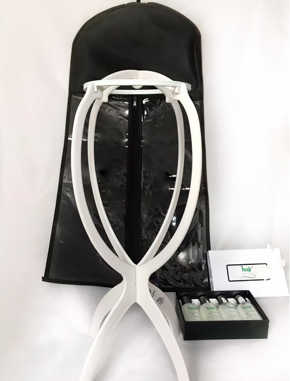 wig stand and packing bag for travel